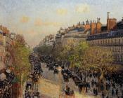 卡米耶 毕沙罗 : Boulevard Montmartre, Sunset